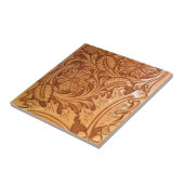 Rustiek land zuidwestelijke stijl western leer tegeltje (Zijkant)