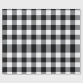 Rustiek Land Zwart-wit Plaid Kerstmis Cadeaupapier (Vlak)