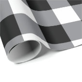 Rustiek Land Zwart-wit Plaid Kerstmis Cadeaupapier (Rol Hoek)