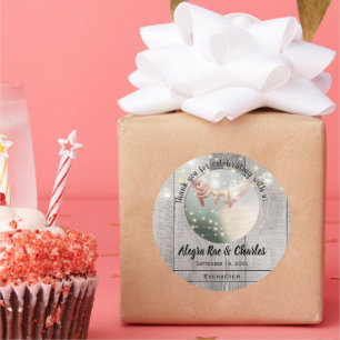 Rustiek Landelijk Bedankt voor je Foto Ronde Sticker