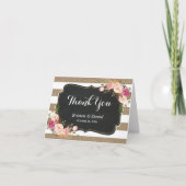 Rustiek landelijk linnen jute bloemrijke bedankje bedankkaart (Voorkant)