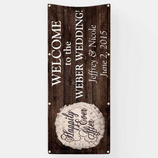 Rustiek Landelijk Paar Foto Bruiloft Banner (Verticaal)