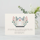 Rustiek landhuis en bessen kerst Kaart (Staand voorkant)