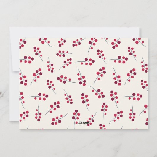 Rustiek landhuis en bessen kerst Kaart (Achterkant)