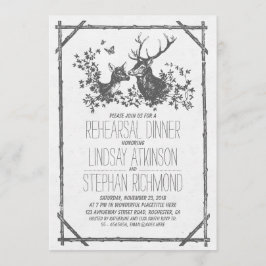 Rustiek landrepetitie diner uitnodigingen met hert