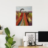 Rustiek landschap textielkunst poster (Thuiskantoor)