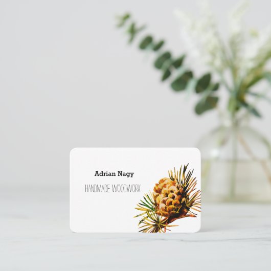 Rustiek Larch kegel visitekaartje (Staand voorkant)