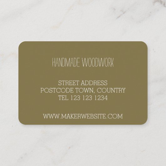 Rustiek Larch kegel visitekaartje (Achterkant)