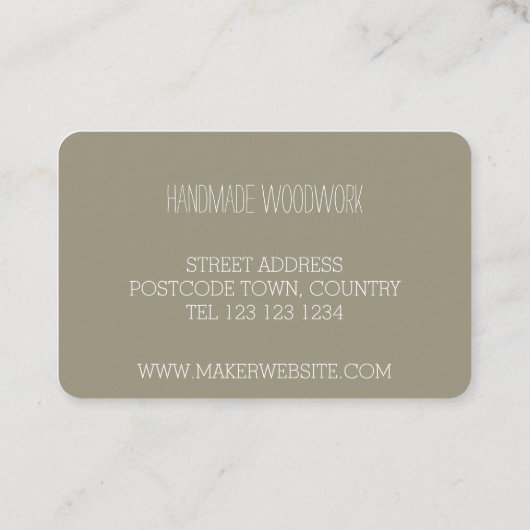 Rustiek Larch kegel visitekaartje (Achterkant)