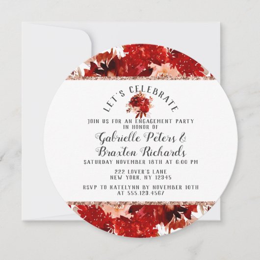 Rustiek Laten we verlovingsfeest uitnodiging viere (Voorkant)