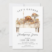 Rustiek Laten we verzamelen Thanksgiving Diner Kaart (Voorkant)