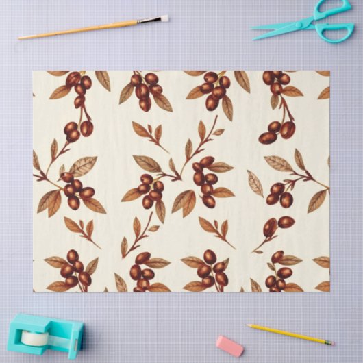 Rustiek latte & espresso icoon tissue papier (Craft)
