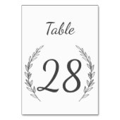 rustiek lauriertafelnummer | Bewerkbare kleur Kaart (Achterkant)