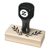 Rustiek lauriertak monogram rubberstempel (Stempel)