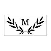 Rustiek lauriertak monogram rubberstempel (Afrduk)