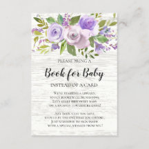 Rustiek Lavendel Bloemen Baby shower Boek voor Bab