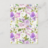 Rustiek Lavendel Bloemen Baby shower Boek voor Bab Informatiekaartje (Achterkant)