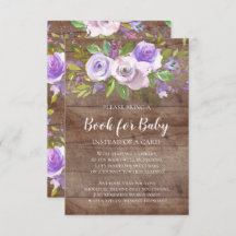 Rustiek Lavendel Bloemen Baby shower Boek voor Bab