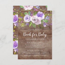 Rustiek Lavendel Bloemen Baby shower Boek voor Bab Kaart