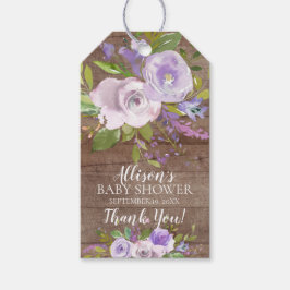 Rustiek Lavendel Bloemen Baby shower Favor Cadeau  Cadeaulabel