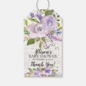 Rustiek Lavendel Bloemen Baby shower Favor Cadeau  Cadeaulabel (Voorkant)