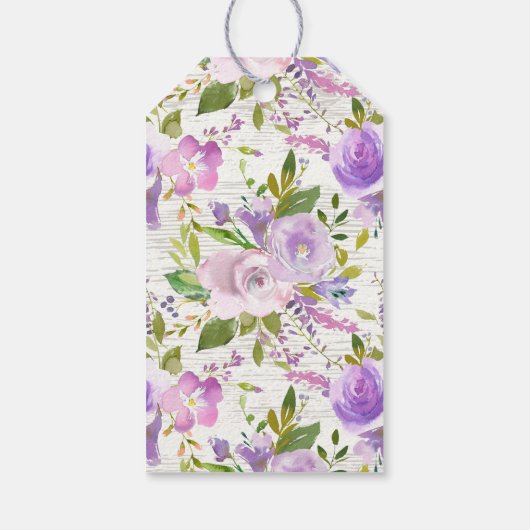 Rustiek Lavendel Bloemen Baby shower Favor Cadeau  Cadeaulabel (Achterkant)