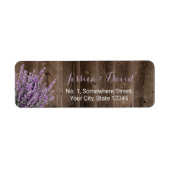 Rustiek Lavendel Bloemen Elegant Schuur Hout Etiket (Voorkant)