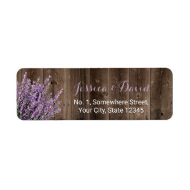 Rustiek Lavendel Bloemen Elegant Schuur Hout Etiket