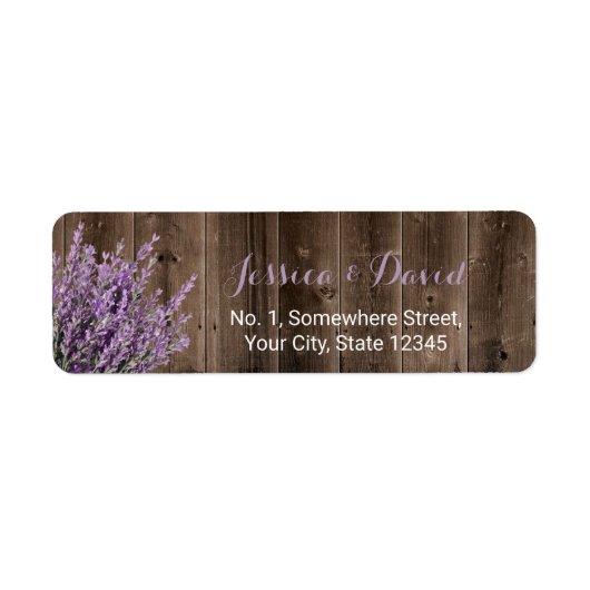 Rustiek Lavendel Bloemen Elegant Schuur Hout Etiket (Voorkant)