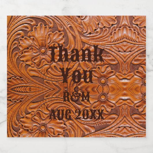 Rustiek leder western land cowboy bruiloft bier etiket (Enkel label)