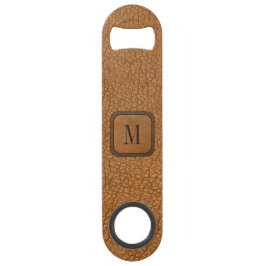 Rustiek  Lederen Land Western Monogram Speed Flessenopener