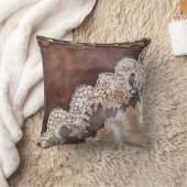 Rustiek leer, Antiek kant en parels Western Kussen (Deken)