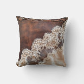 Rustiek leer, Antiek kant en parels Western Kussen (Voorkant)