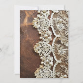 Rustiek leer & bruids kant bruids brunch kaart (Achterkant)