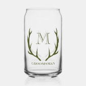 Rustiek Leger Groen Antler Custom Groomsmen Gift Blikvorm Glas (Achterkant)