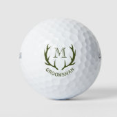 Rustiek Leger Groen Antler Custom Groomsmen Gift Golfballen (Voorkant)