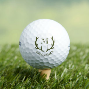 Rustiek Leger Groen Antler Custom Groomsmen Gift Golfballen