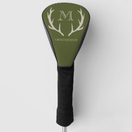 Rustiek Leger Groen Antler Custom Groomsmen Gift Golfheadcover