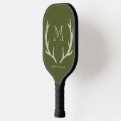 Rustiek Leger Groen Antler Custom Groomsmen Gift Pickleball Paddle (Links)