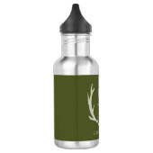 Rustiek Leger Groen Antler Custom Groomsmen Gift Waterfles (Links)