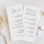 Rustiek Let's Eat Bruiloft Diner en Drinken Menu<br><div class="desc">Rustic Let's Eat Wedding Dinner and Drink Menu,  Simple Calligraphy Rustic Wedding Menus Wedding Menus,  Rustic Wedding Menu,  Floral Wedidng Menu,  Weddenstabel Menu</div>