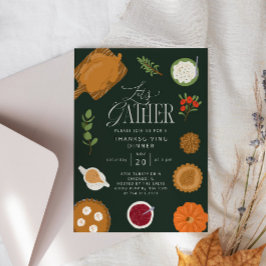 Rustiek Let's Gather Thanksgiving Diner Groen Kaart