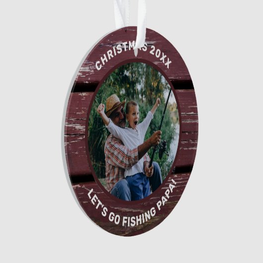 Rustiek Let's Go Vist Opa Foto Ornament (voorkant)