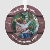 Rustiek Let's Go Vist Opa Foto Ornament (achterkant)