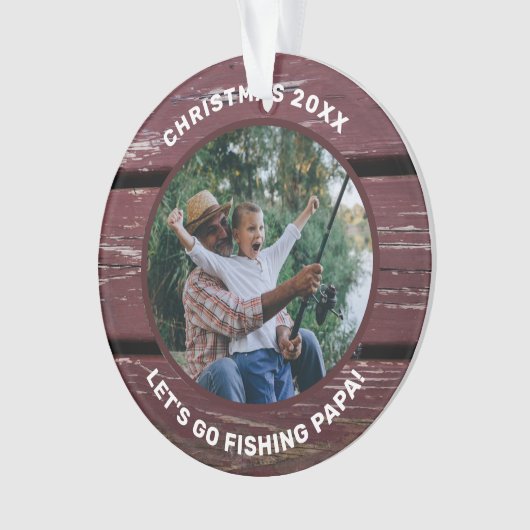 Rustiek Let's Go Vist Opa Foto Ornament (voorkant)