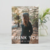 Rustiek lettertype dank u fotokaart bedankkaart (Staand voorkant)