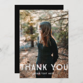 Rustiek lettertype dank u fotokaart bedankkaart (Voorkant / Achterkant)