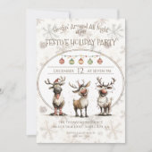 Rustiek leuk rendieren feestelijk vakantiefeest kaart (Voorkant)