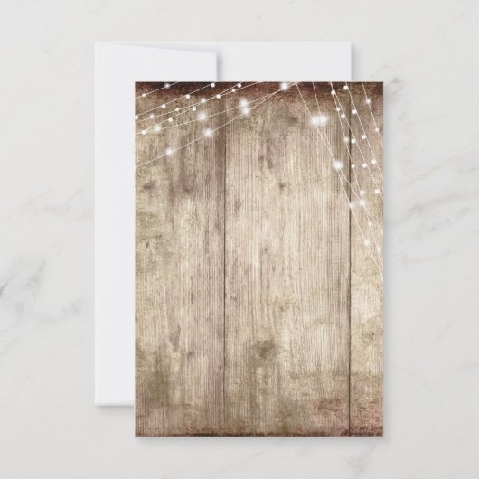 Rustiek Licht Bruin Hout & Lichten Bruiloft RSVP 1 (Achterkant)