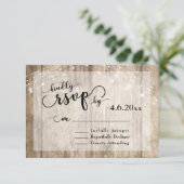 Rustiek Licht Bruin Hout & Lichten Bruiloft RSVP 2 (Staand voorkant)